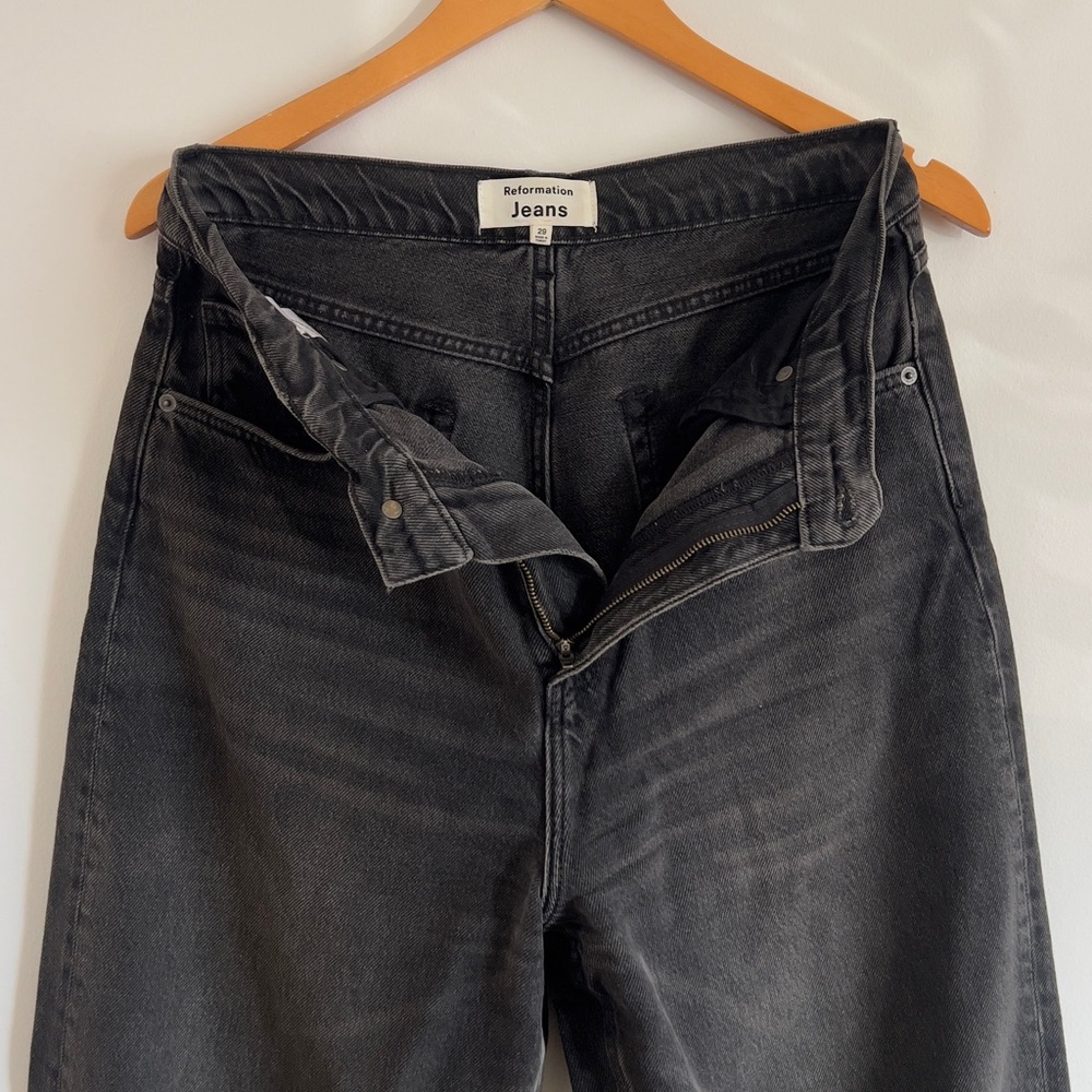 Reformation Charcoal Wide Leg Jeans
